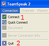 the connect menu item